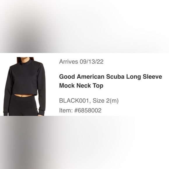 Good American Scuba Long Sleeve Mock Neck Top - Picture 4 of 5